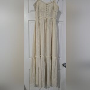 Patrons of Peace Cream Maxi Dress Ajustable Straps